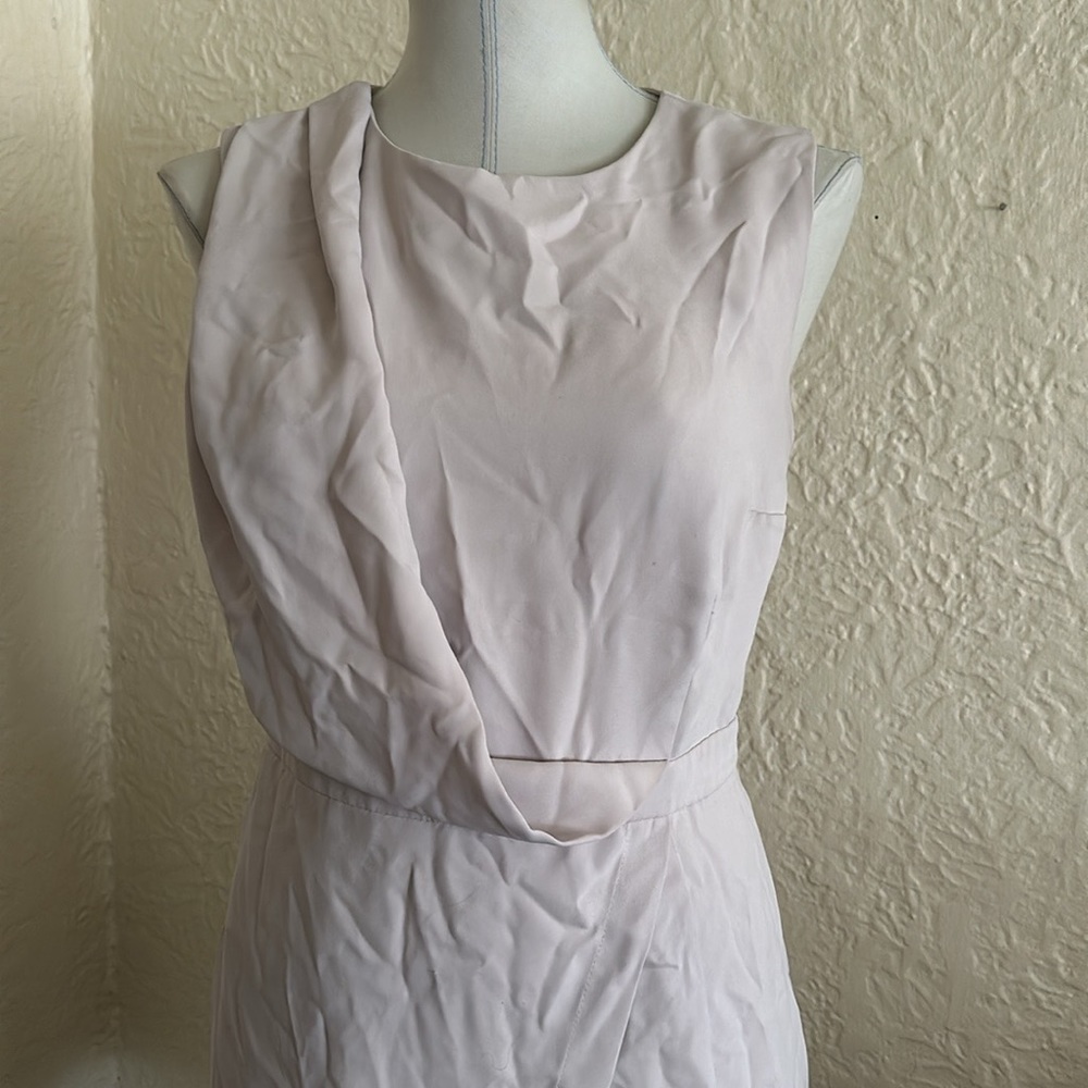 Topshop Pale Dove Gray Crossover Front Envelope Hem Dress  6 - Picture 3 of 16